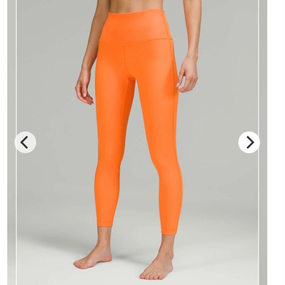 Lululemon Wunder Under High-Rise Tight leggings 25" Size 14‎ Orange Soda